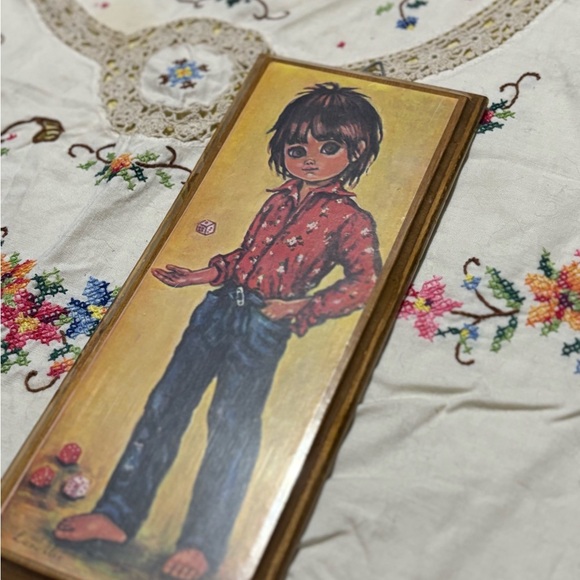 Vintage Big Eyed Children Wall Art Set of 4 - Picture 3 of 13